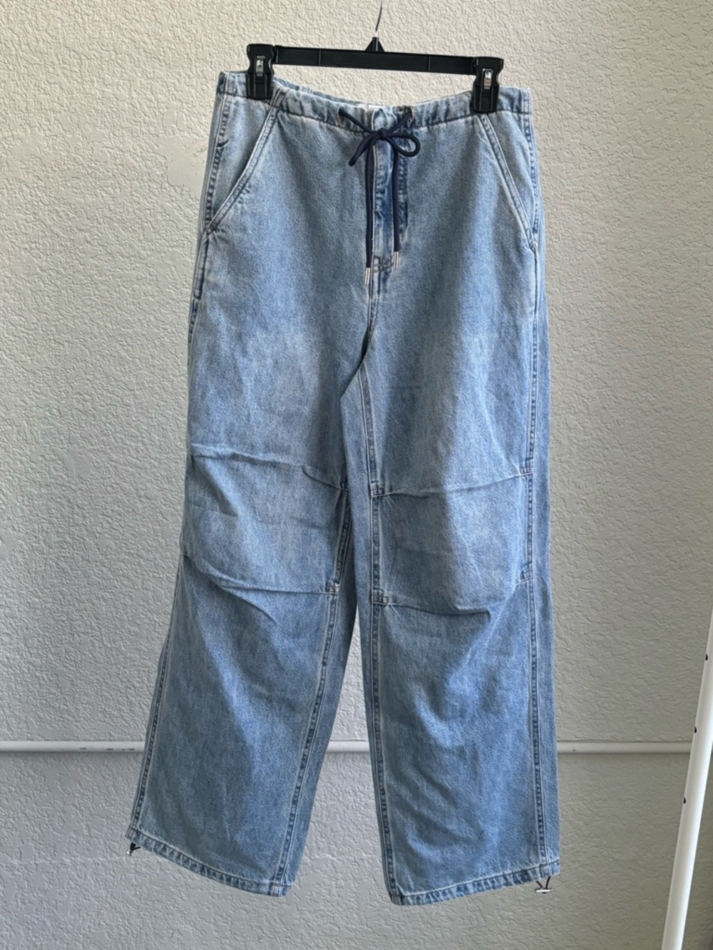 DAZE Blue Denim Jeans Wide Leg Drawstring Waist